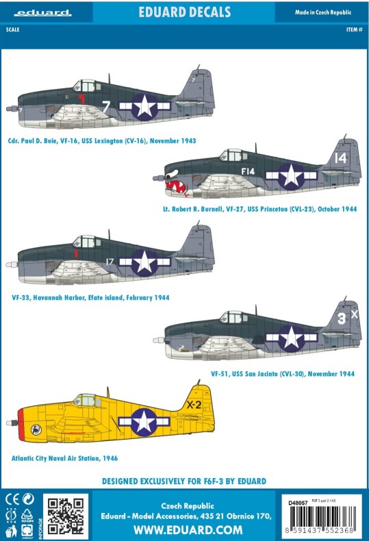 Decal 1/48 F6F-3 part 2 (EDU)