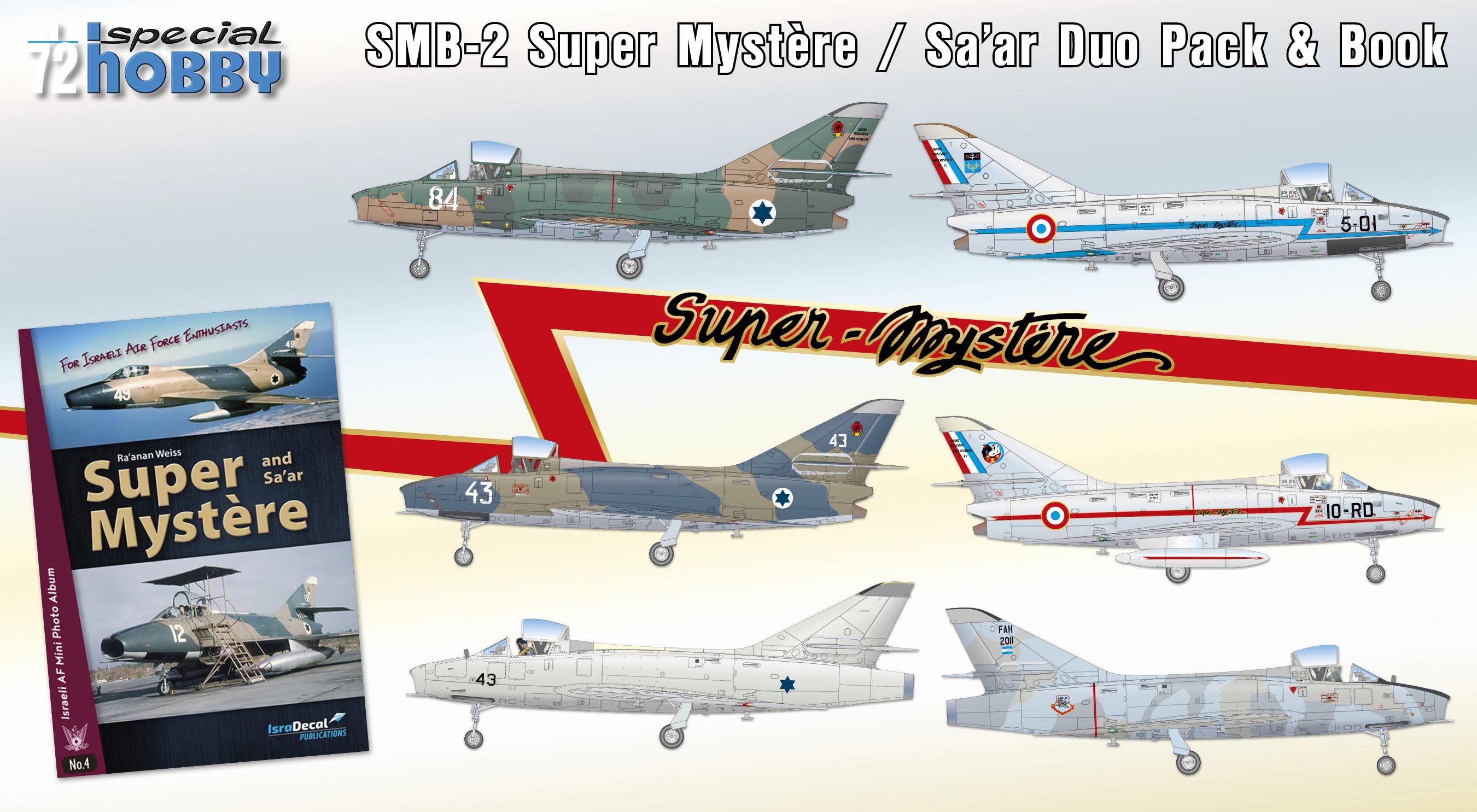 Model kit 1/72 Dassault SMB-2 Super Mystere/Sa'ar Duo Pack & Book The SMB.2 (Special Hobby)