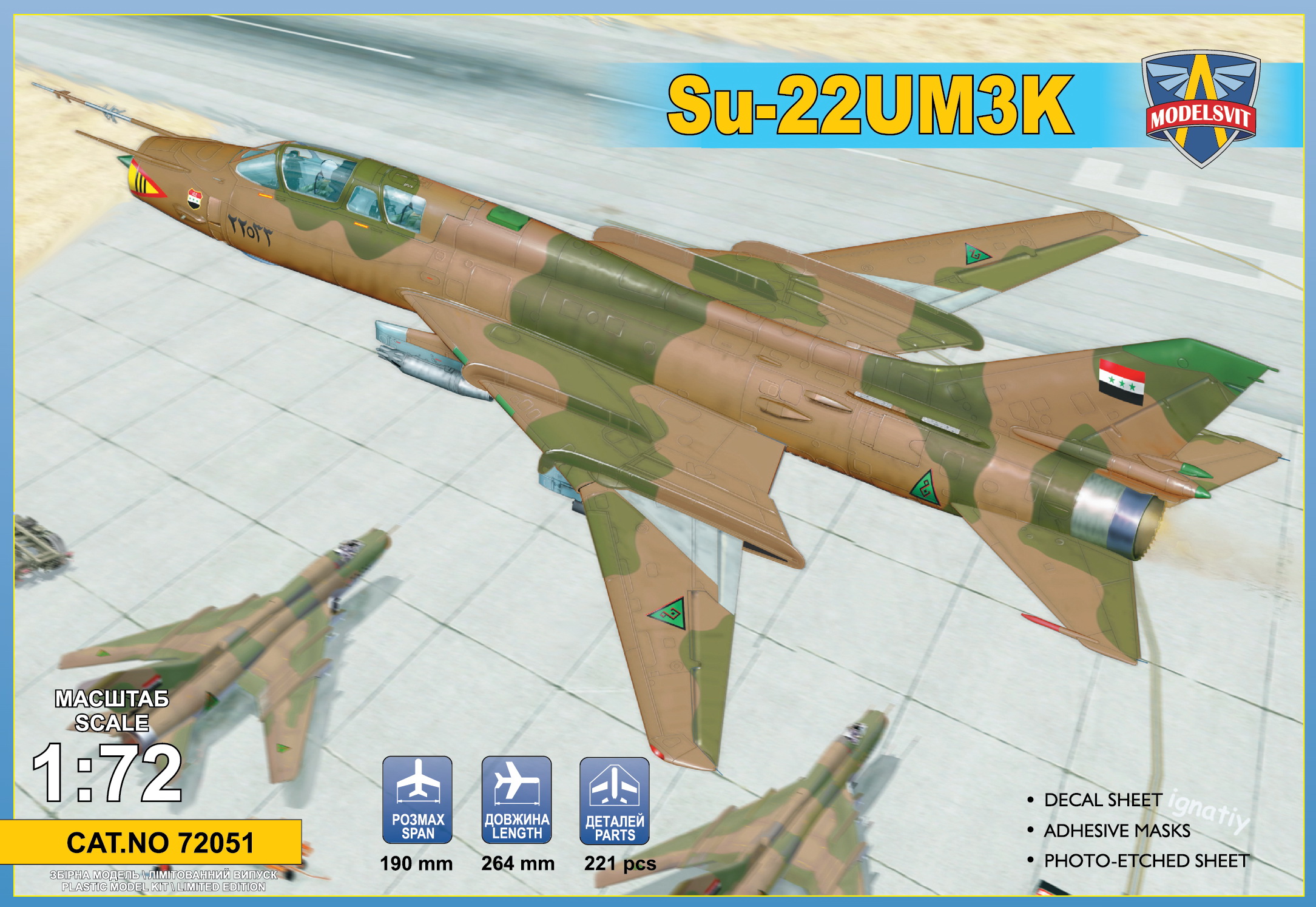 Model kit 1/72 Sukhoi Su-22UM3K advanced two-seat trainer (Export version) (Modelsvit) 
