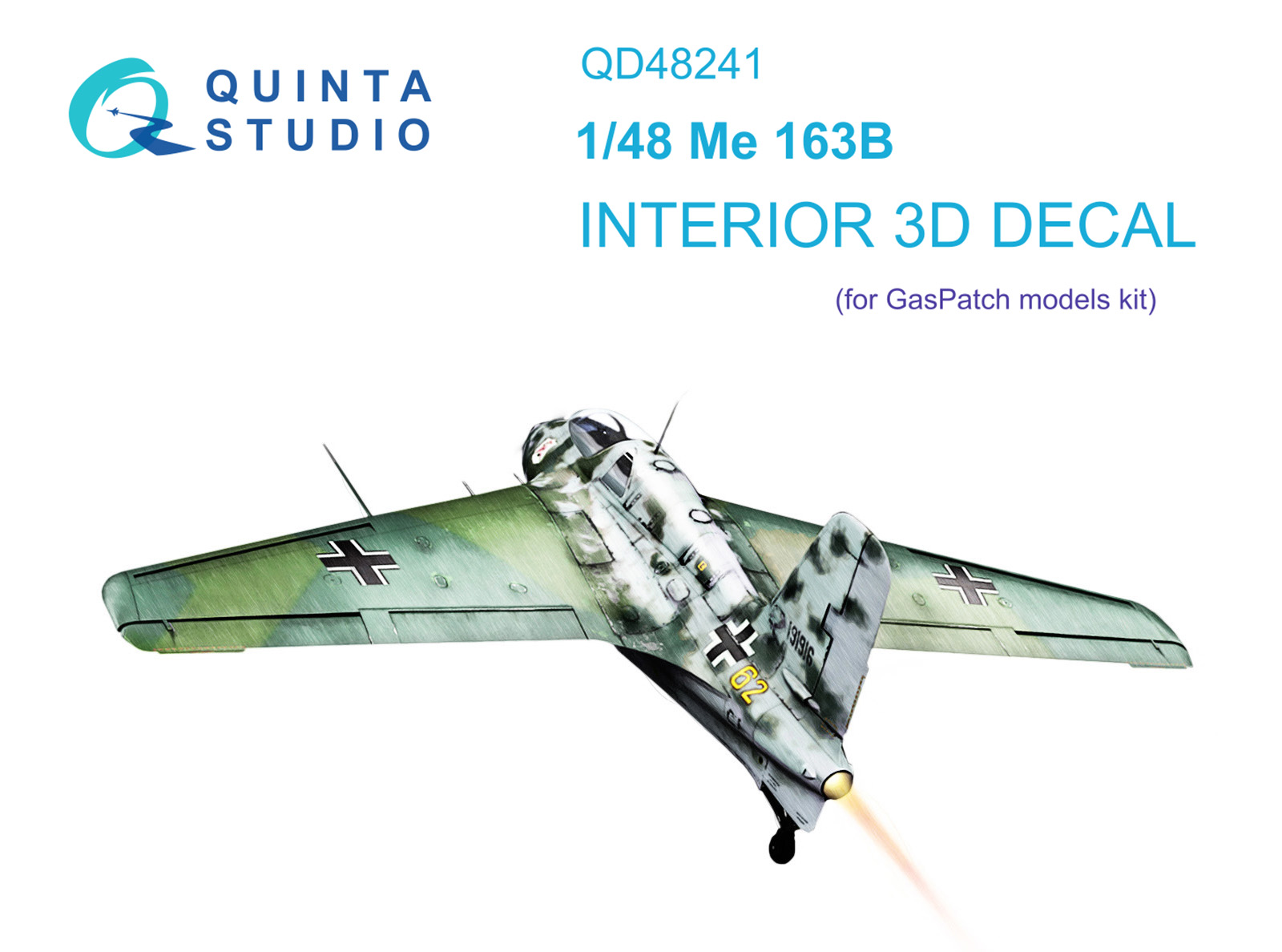Me 163B 3D-Printed & coloured Interior on decal paper (GasPatch models)