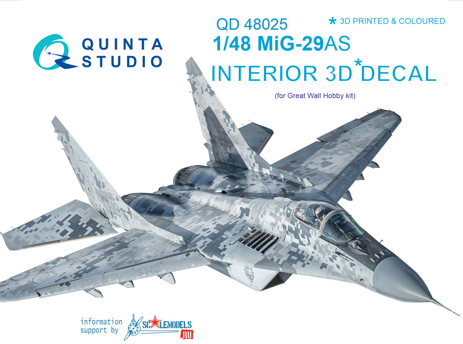 MiG-29AS (Slovak AF version) 3D-Printed & coloured Interior on decal paper (for GWH kits)