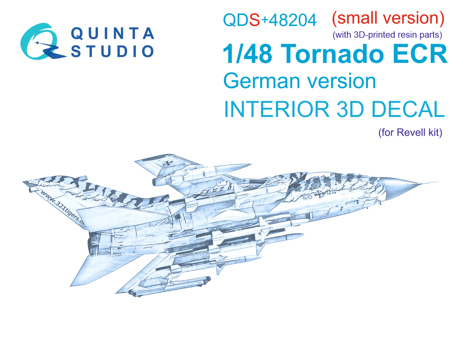 Tornado ECR German 3D-Printed & coloured Interior on decal paper (Revell) (small version) (with 3D-printed resin parts)