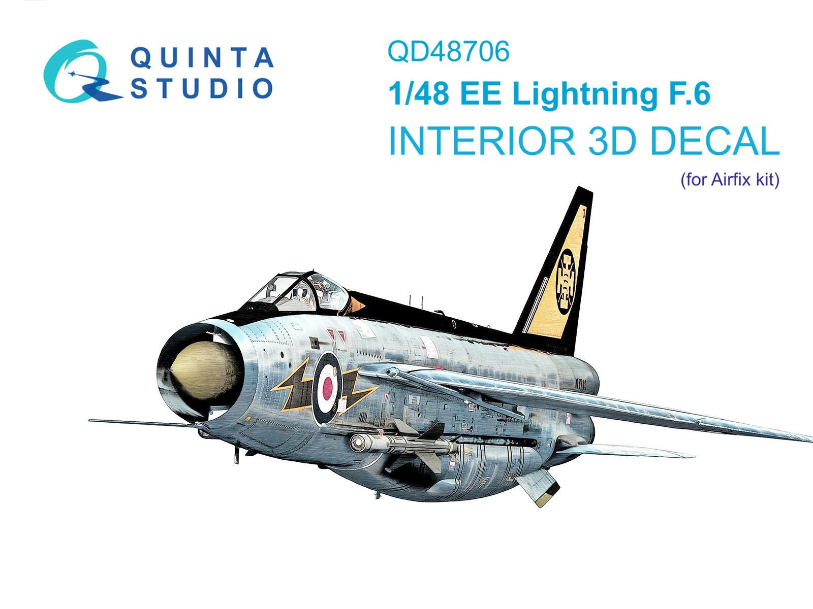 BAC/EE Lightning F.6 3D-Printed & coloured Interior on decal paper (Airfix)