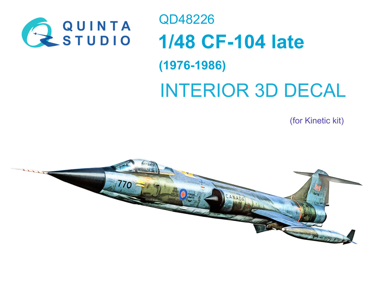 CF-104 Late 3D-Printed & coloured Interior on decal paper (Kinetic)