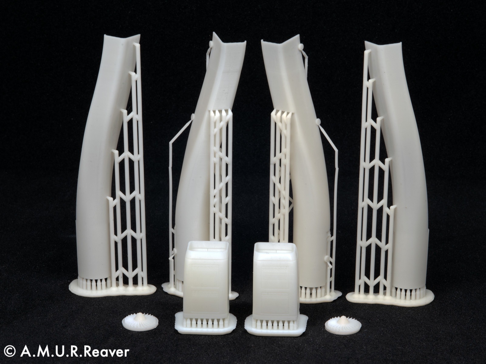 Additions (3D resin printing) 1/48 Air intakes and composite ducts for the SEPECAT Jaguar GR.1/Gr.1A model (A.M.U.R.Reaver) 