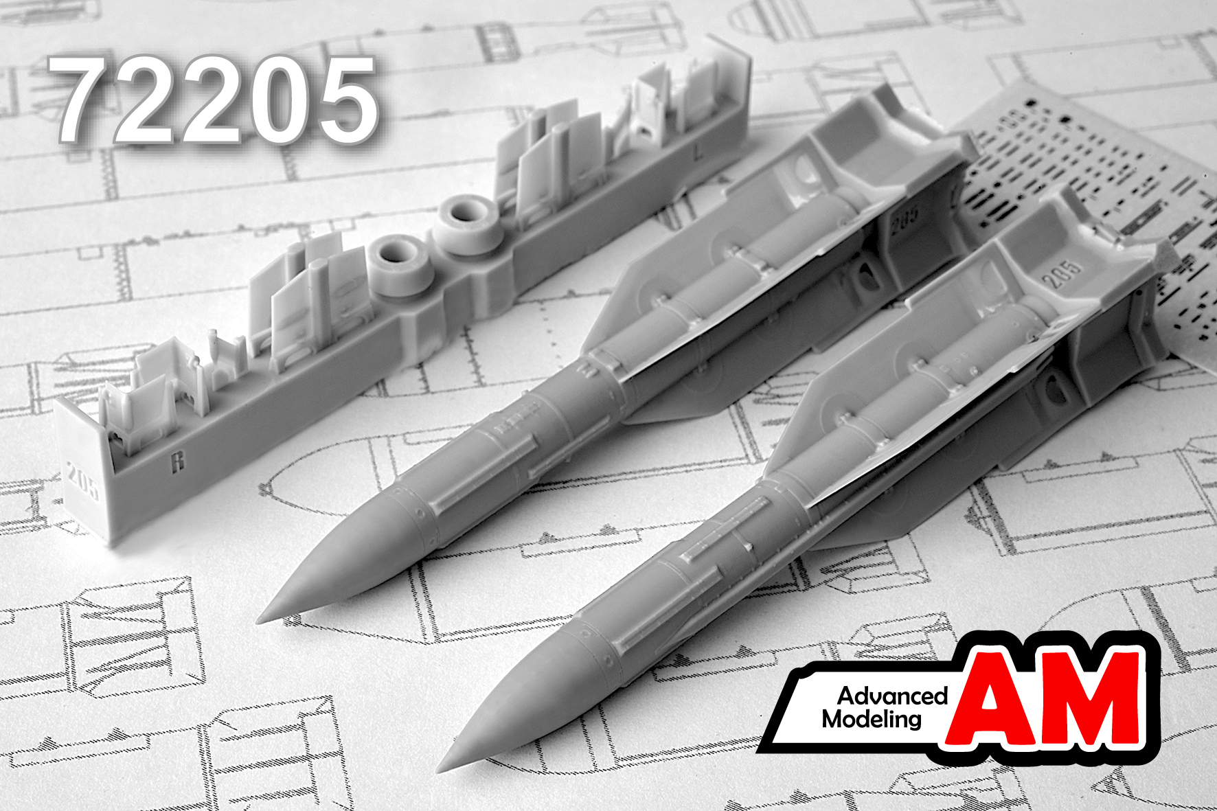 Additions (3D resin printing) 1/72 R-33 Air to Air missile (Advanced Modeling) 