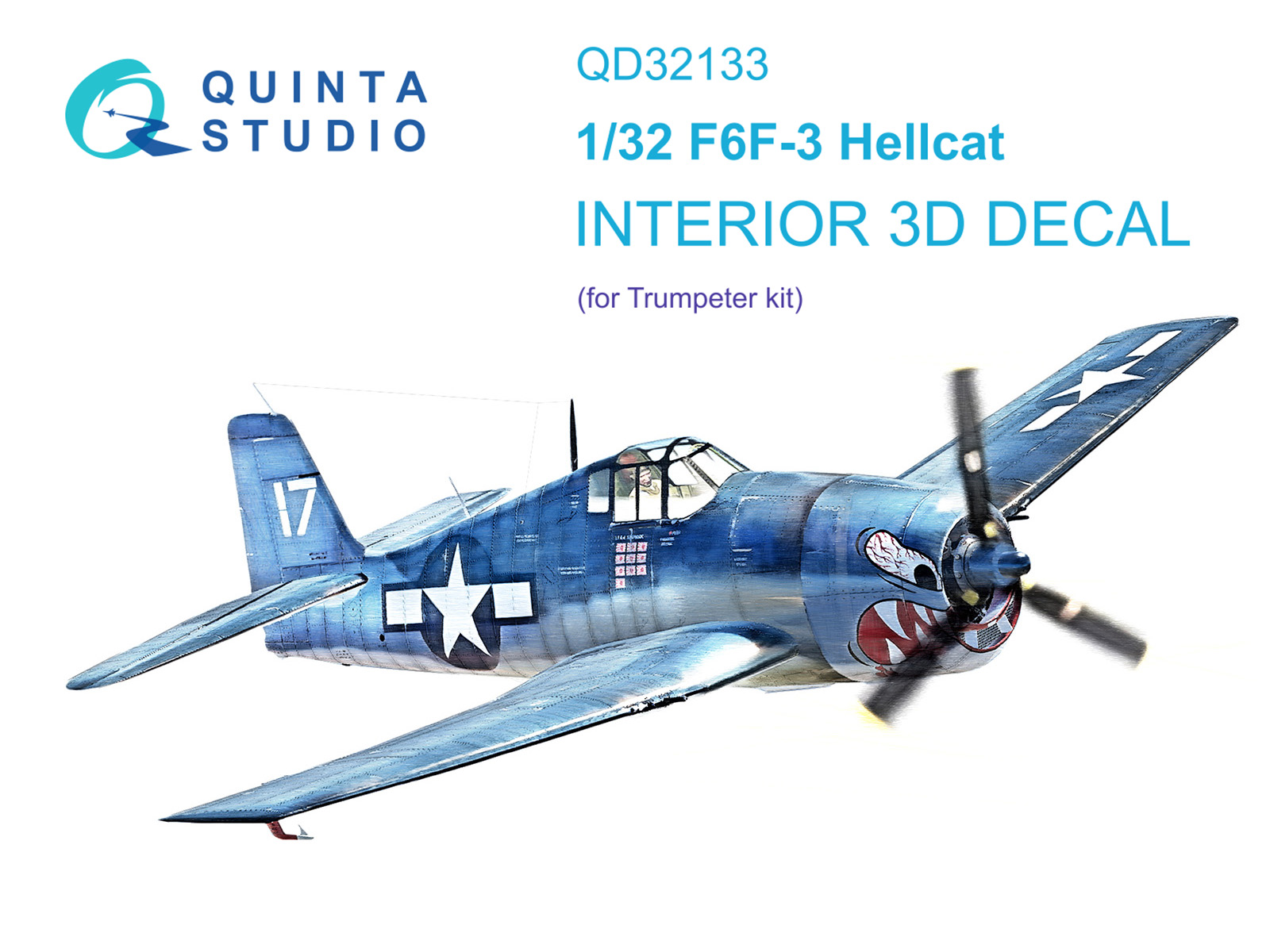 F6F-3 Hellcat 3D-Printed & coloured Interior on decal paper (Trumpeter)