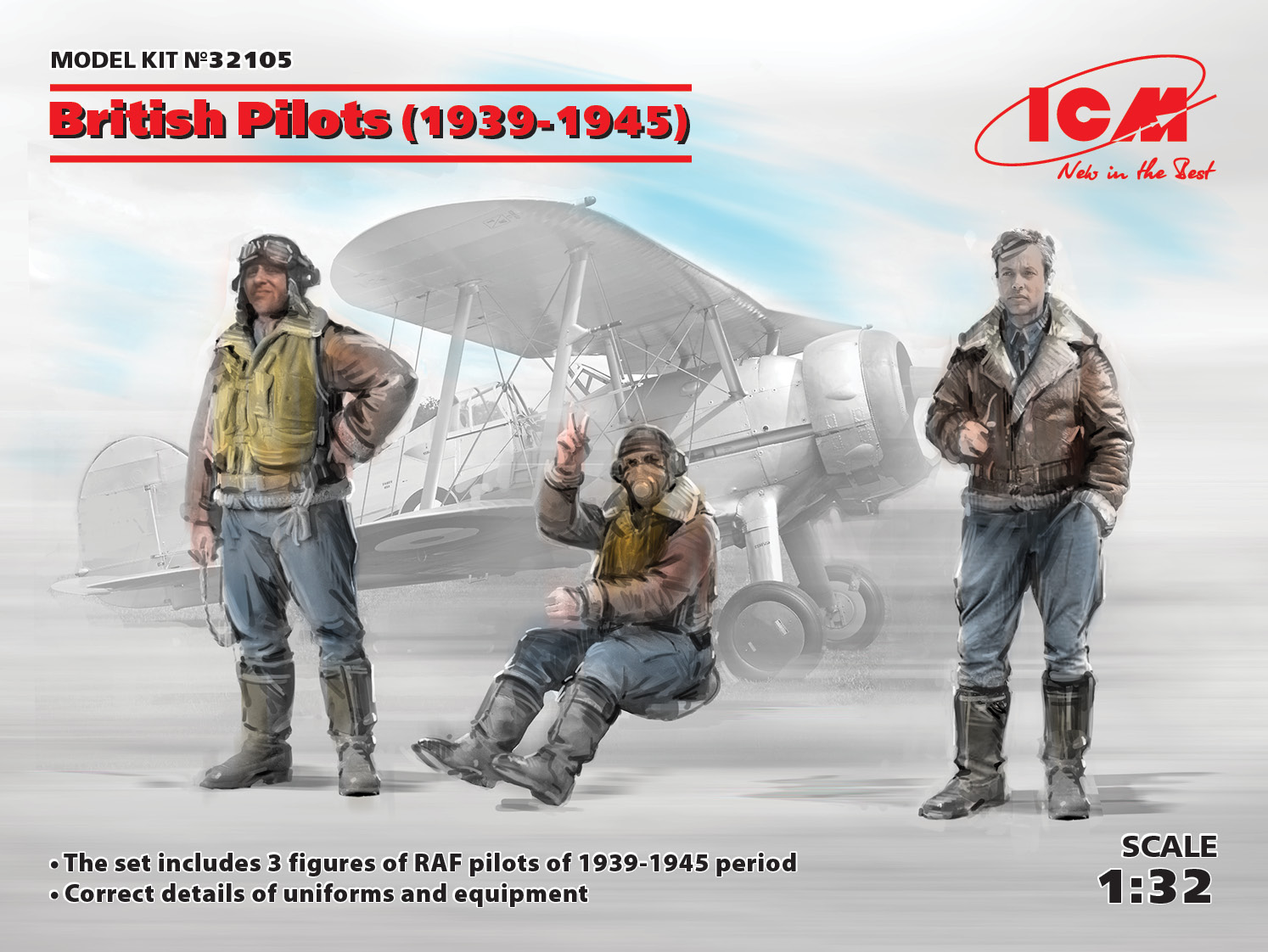 Figures (resin) 1/32 British Pilots 1939-1945 (3 fig.) (ICM)
