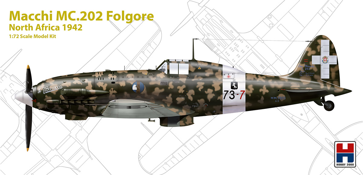 Model kit 1/72 Macchi C.202 Folgore North Africa 1942 (ex Hasegawa)  (Hobby 2000)