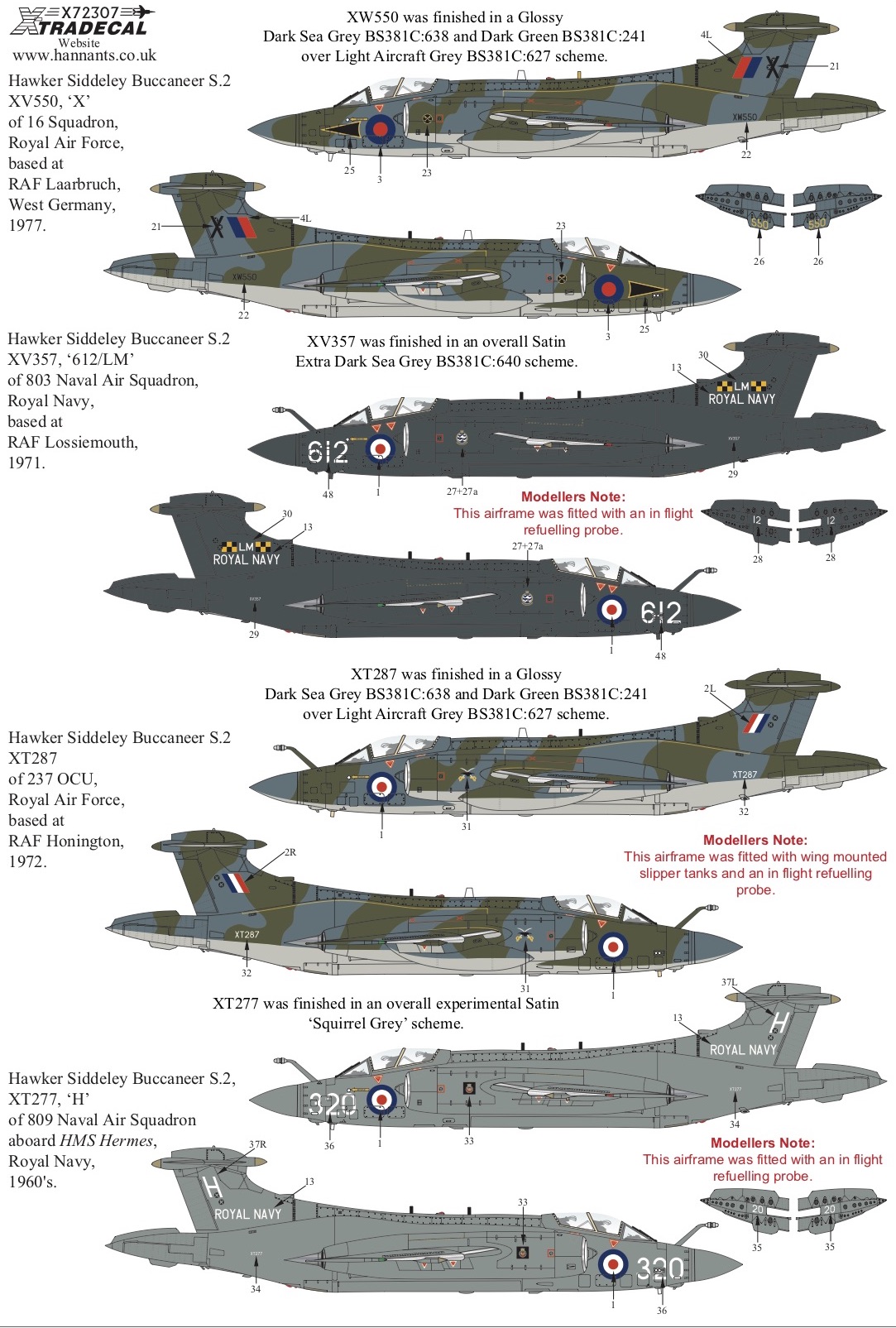 Decal 1/72 Blackburn Buccaneer S.2 Collection Part.1 (10) (Xtradecal)