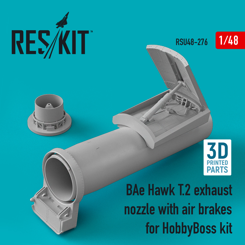 Additions (3D resin printing) 1/48 BAe Hawk T.2 exhaust nozzle with air brakes (ResKit)