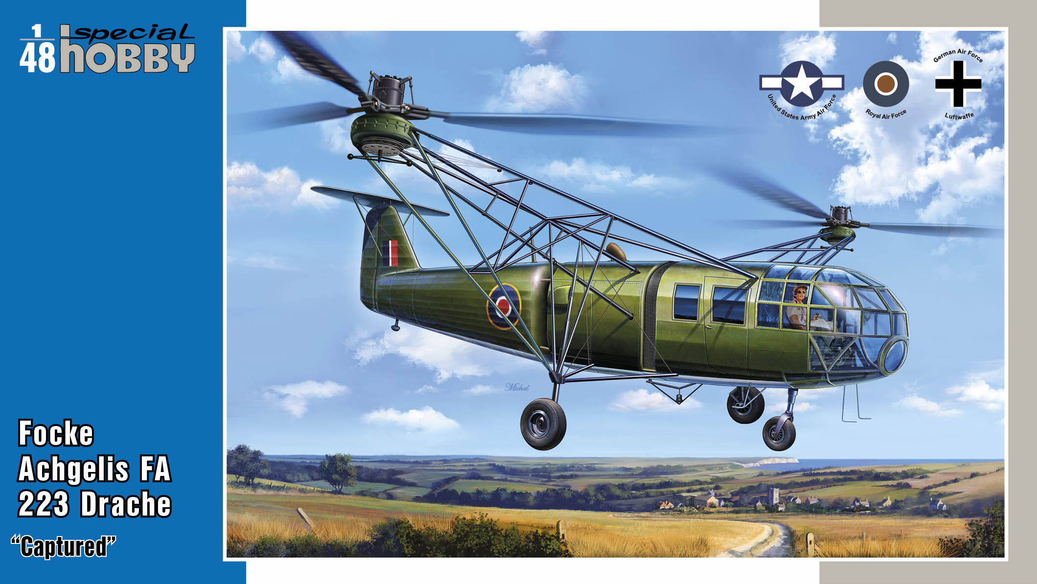 Model kit 1/48 Focke Achgelis FA 223 Drache 'Captured' (Special Hobby)