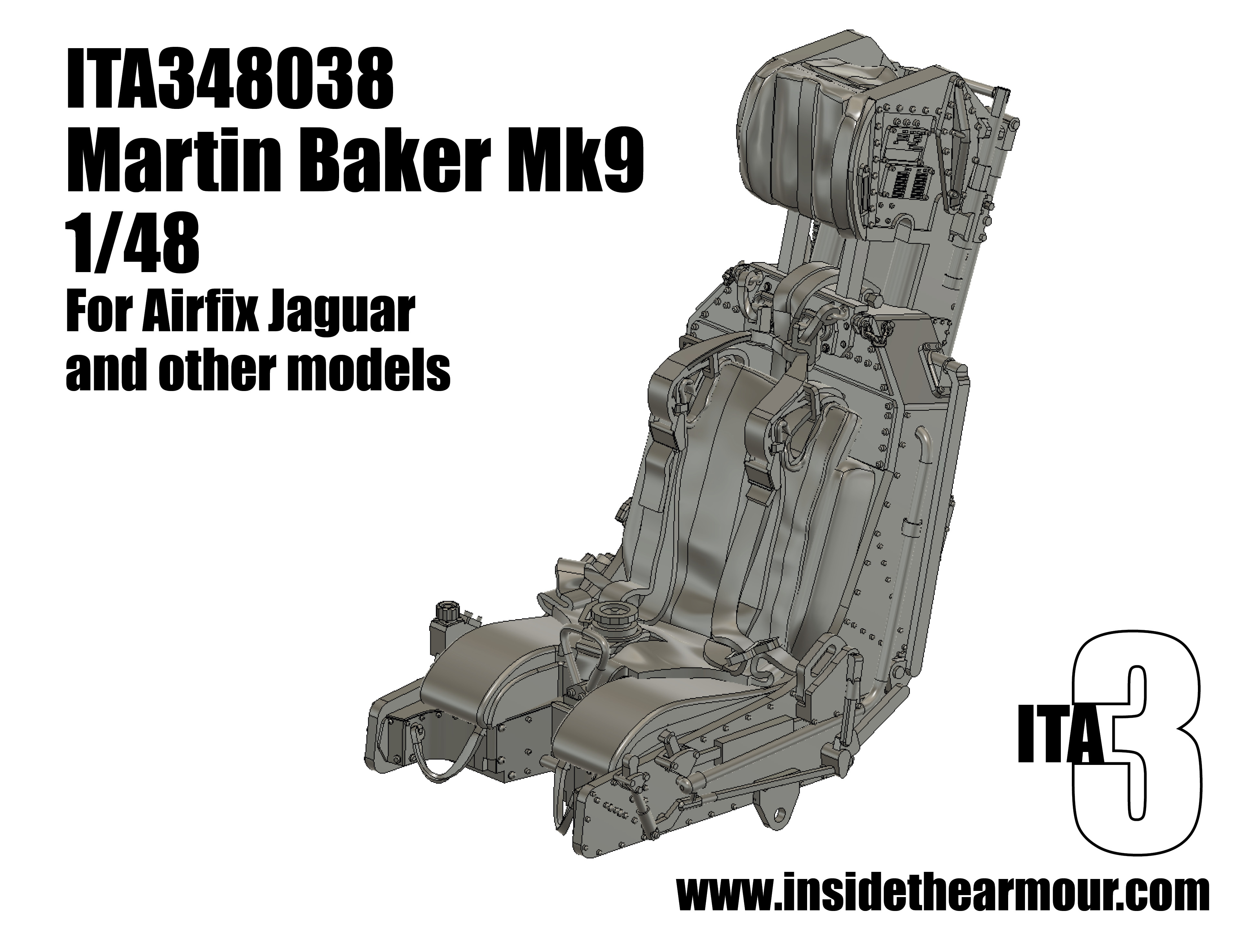 Additions (3D resin printing) 1/48 Martin Baker Mk9 1/48 for Sepecat Jaguar GR.1/GR.1A and 1.48 Harrier Kits (designed to be used with 2025 release Airfix kits)
