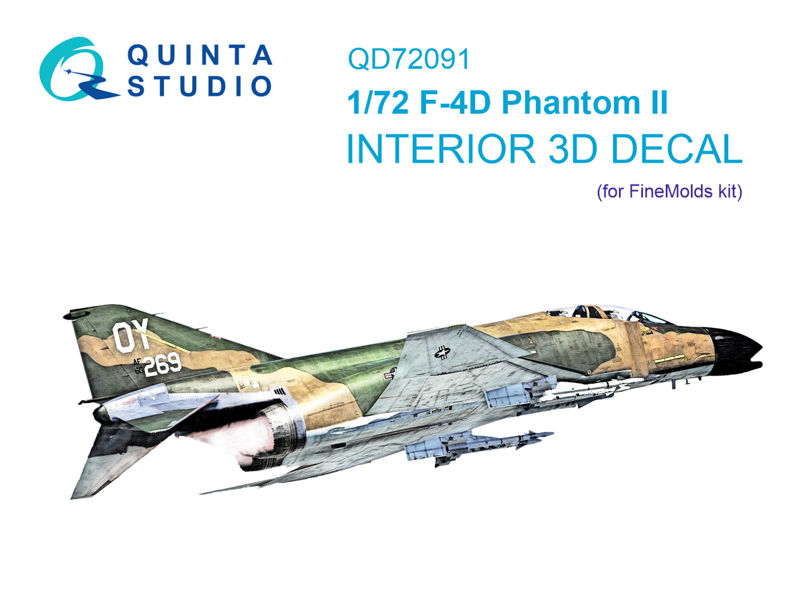 F-4D 3D-Printed & coloured Interior on decal paper (FineMolds)