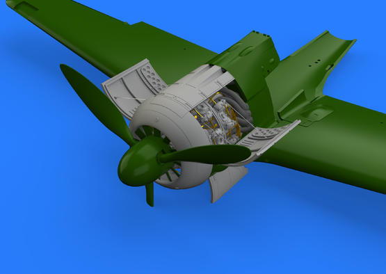 Additions (3D resin printing) 1/48 Focke-Wulf Fw-190A-3 engine (designed to be used with Eduard kits)