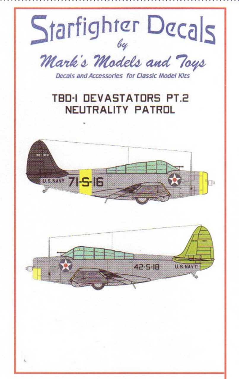 Decal 1/72 TBD-1 Devastators Pt.2 Neutrality Patrol (Starfighter Decals)