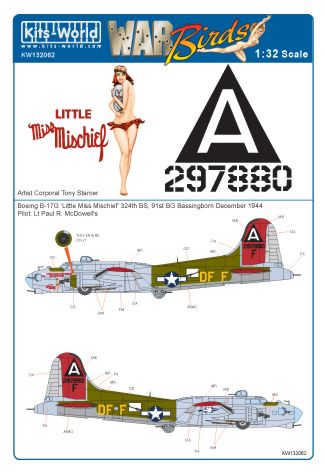 Decal 1/32 Boeing B-17G Flying Fortress 42-97880 DF-F 'A' 'Little Miss Mischief' (Kits-World)