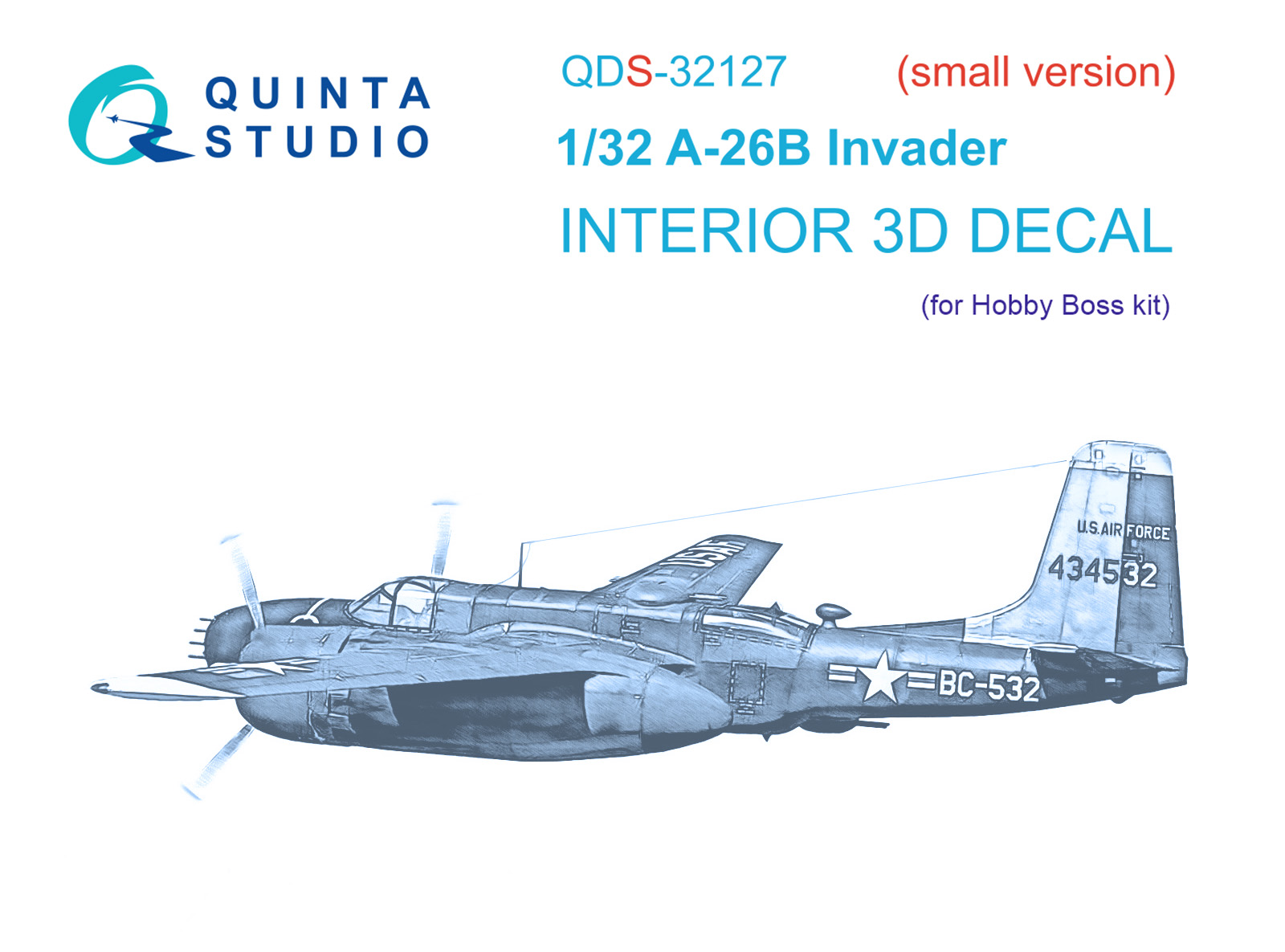 A-26B 3D-Printed & coloured Interior on decal paper (Hobby Boss) (small version)