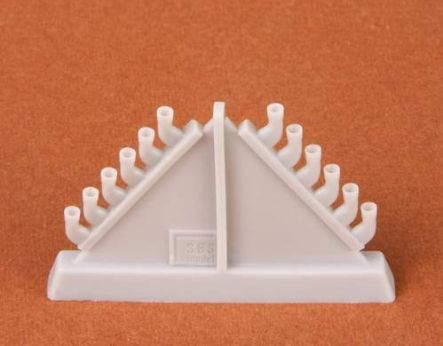 Additions (3D resin printing) 1/48 Supermarine Spitfire PR Mk.XIX exhaust (round) (designed to be used with Airfix kits)