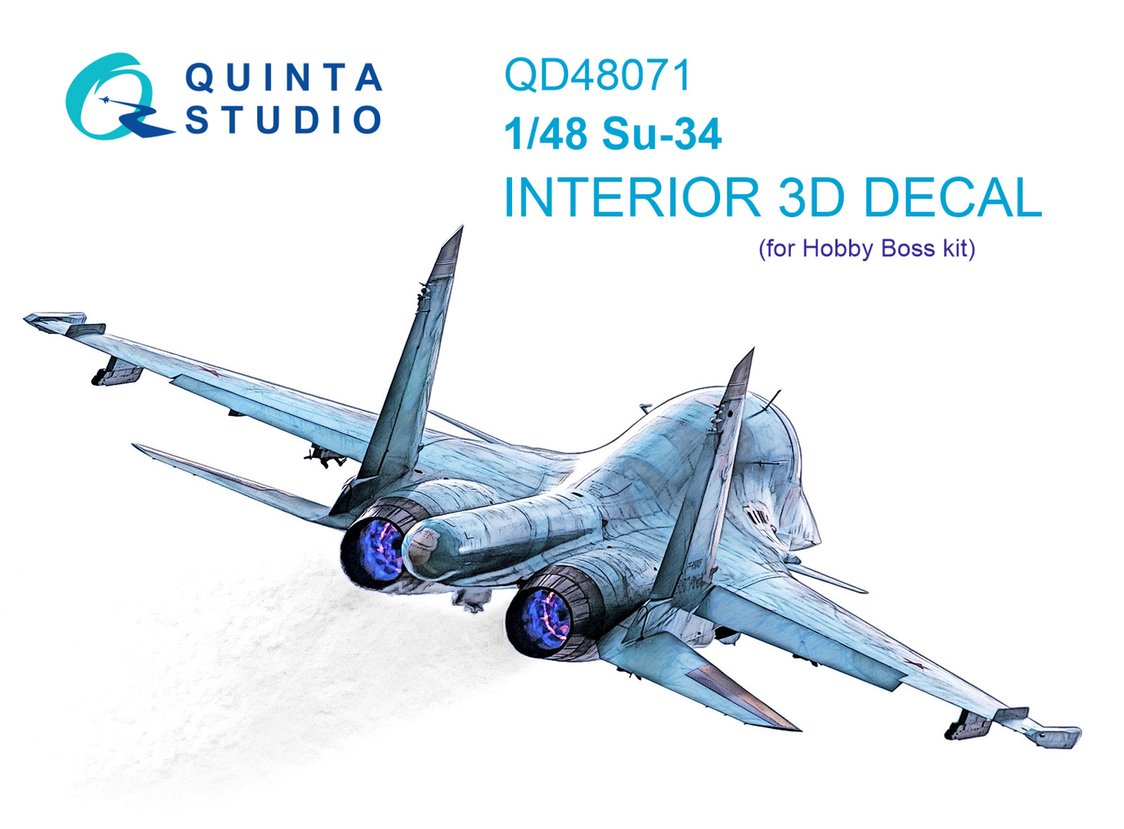 Su-34 3D-Printed & coloured Interior on decal paper (HobbyBoss)