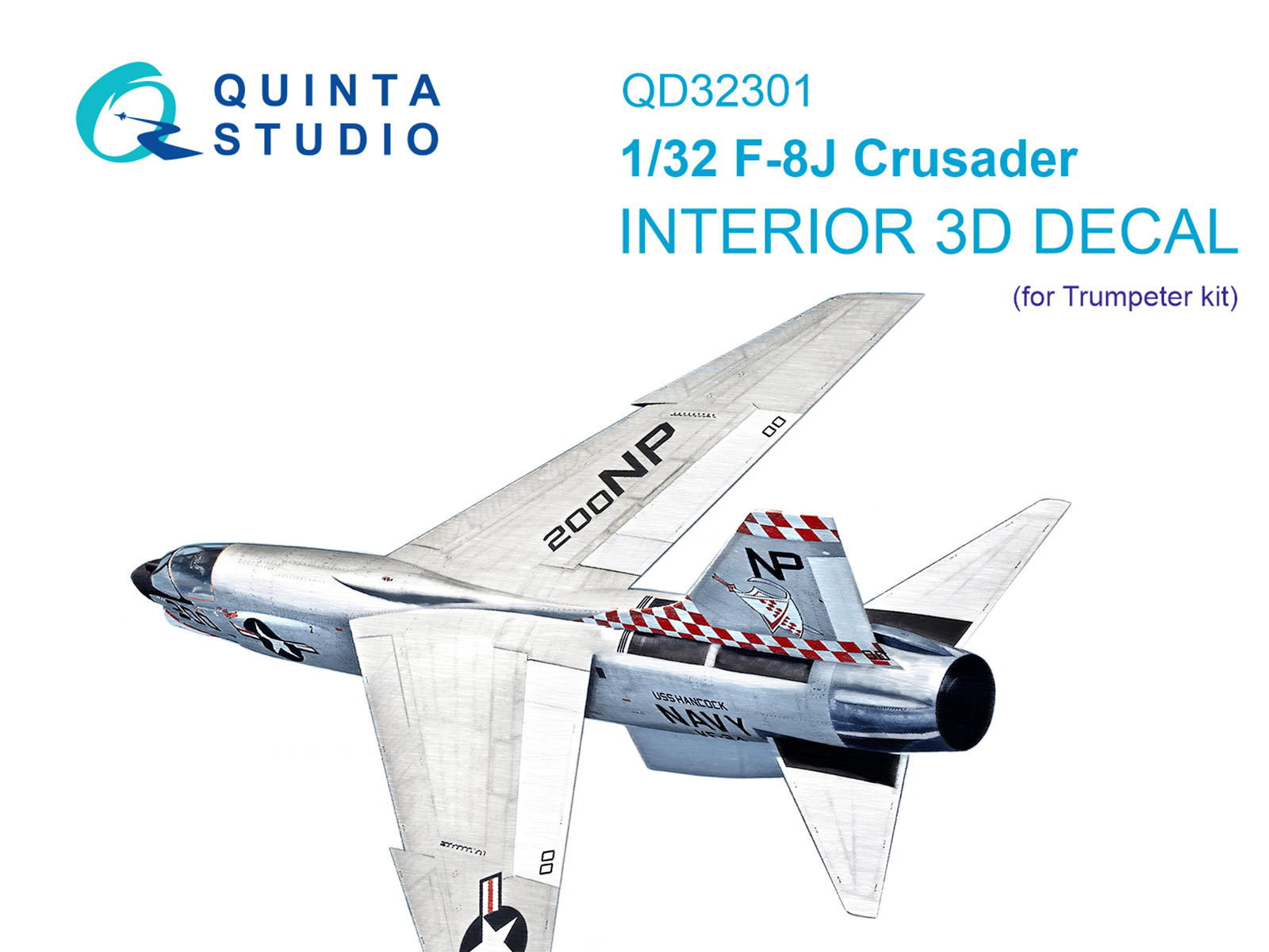 F-8J Crusader 3D-Printed & coloured Interior on decal paper (Trumpeter)