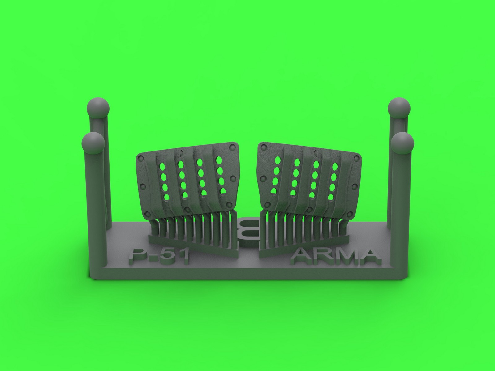 Aircraft detailing sets (resin) 1/72 P-51 Mustang - carburator air filter cover - RAF louvred type - version B (Arma Hobby)