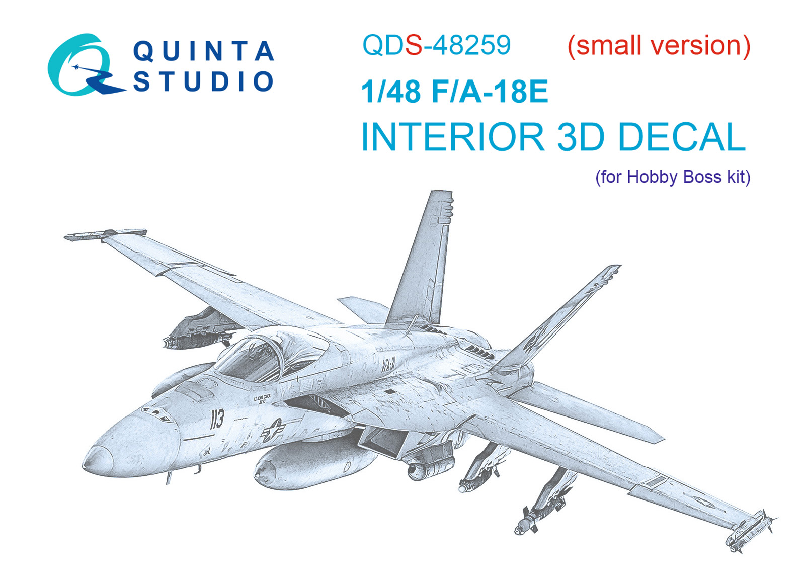 F/A-18E 3D-Printed & coloured Interior on decal paper (HobbyBoss) (small version)