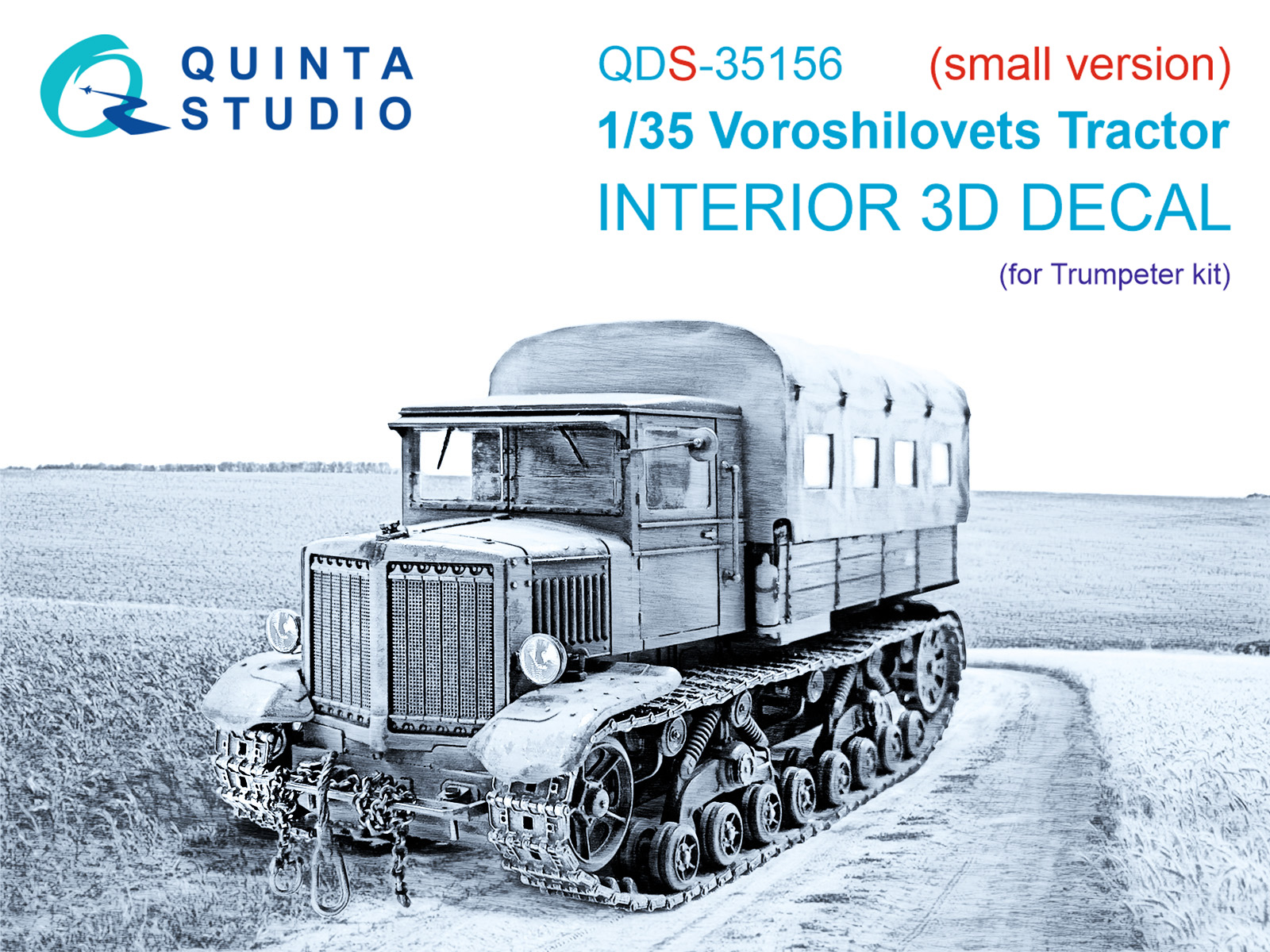 Voroshilovets Tractor 3D-Printed & coloured Interior on decal paper (Trumpeter) (Small version)