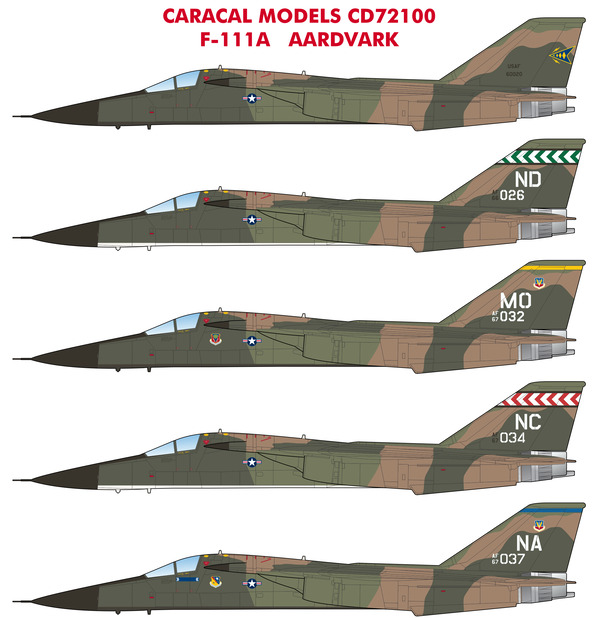Decal 1/72 General-Dynamics F-111A Aardvark (Caracal Models)