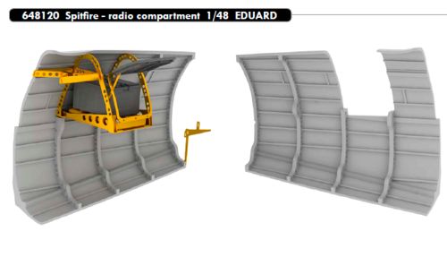 Additions (3D resin printing) 1/48 Supermarine Spitfire - radio compartment (designed to be used with Eduard kits)