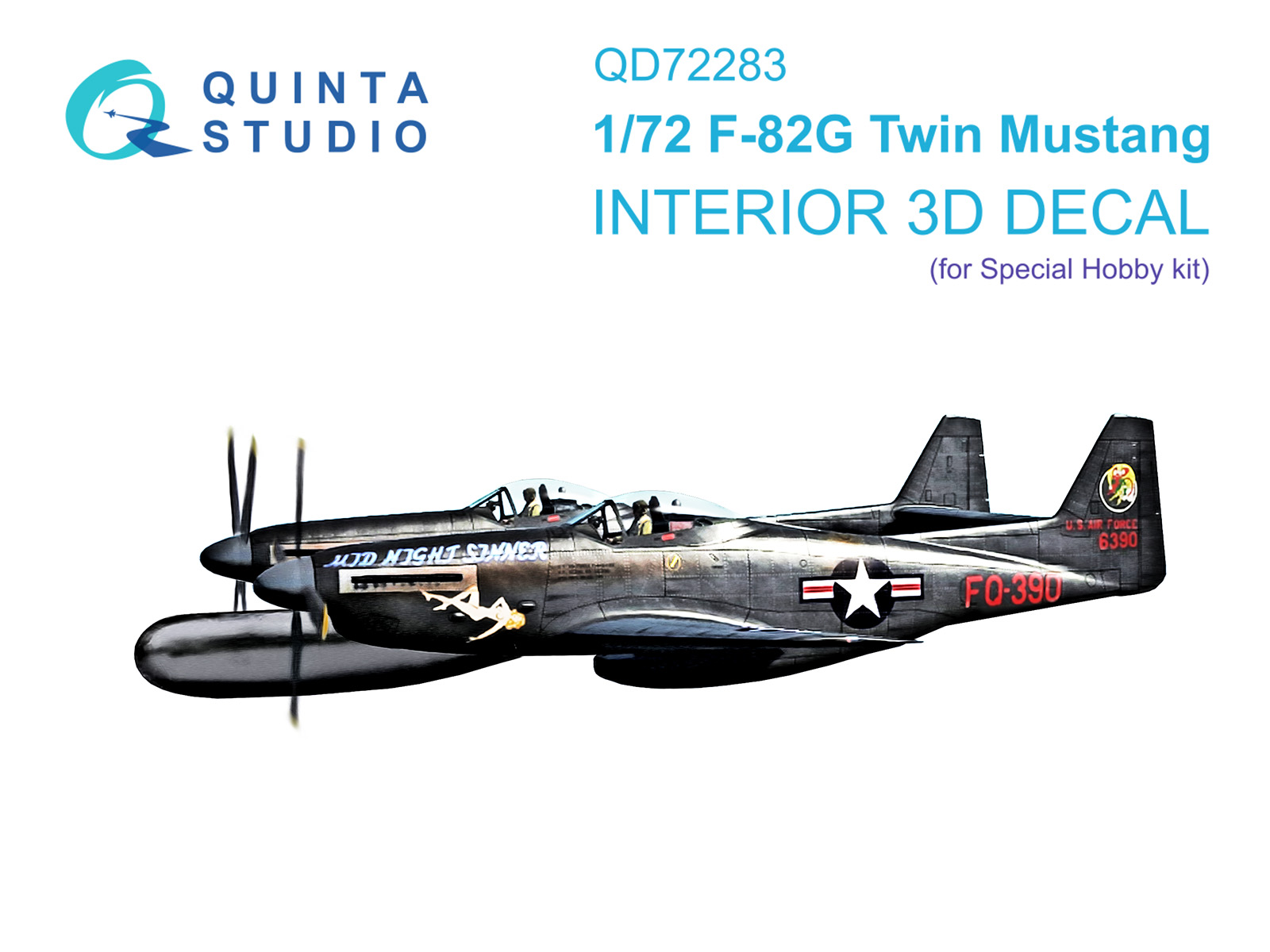 F-82G Twin Mustang 3D-Printed & coloured Interior on decal paper (Special Hobby)