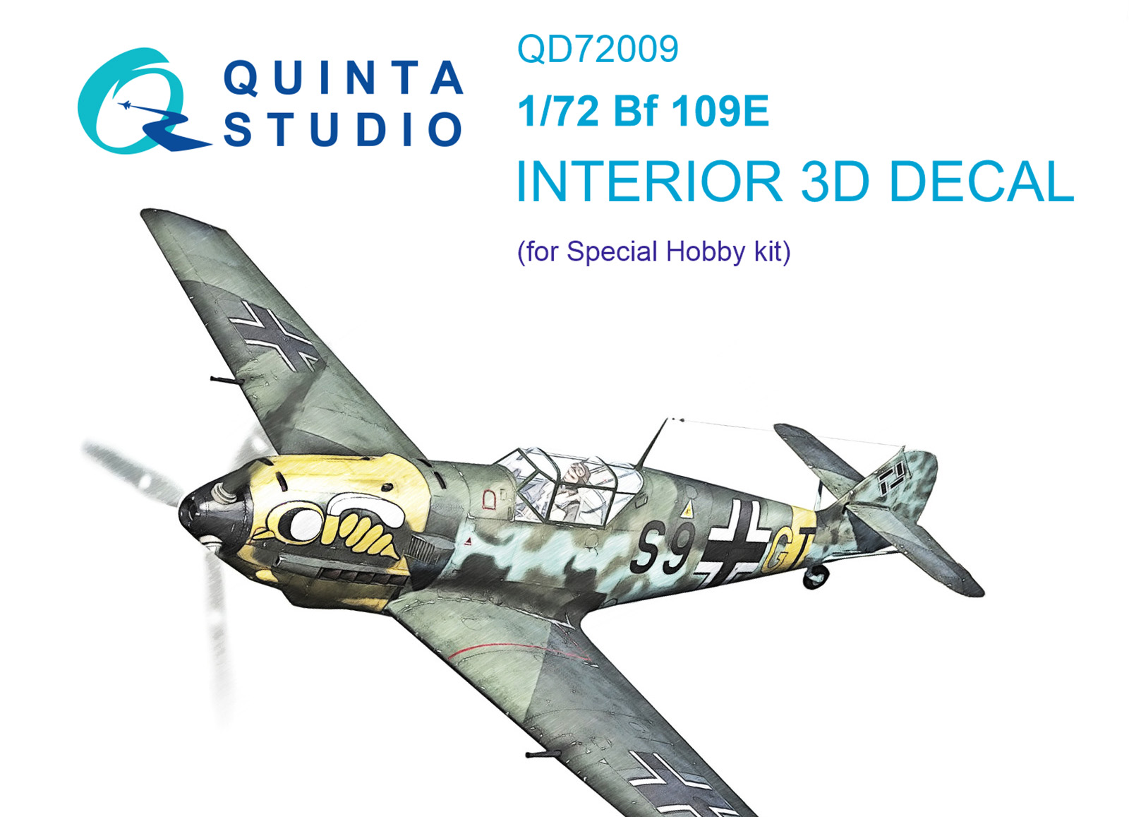 Bf 109E 3D-Printed & coloured Interior on decal paper (Special Hobby)
