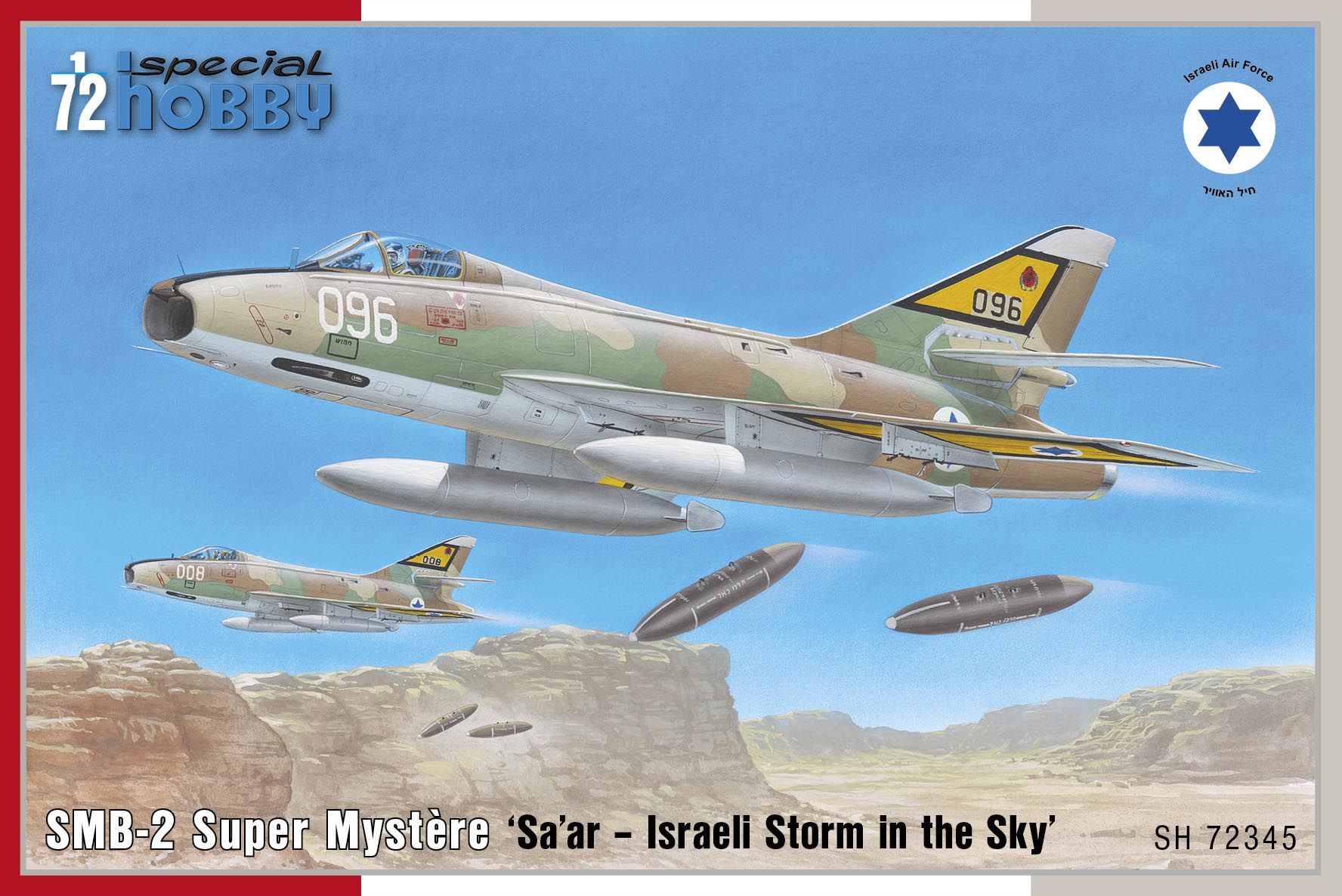 Model kit 1/72 Dassault SMB-2 Super Mystere 'Sa'ar 'Israeli Storm in the Sky' (Special Hobby)