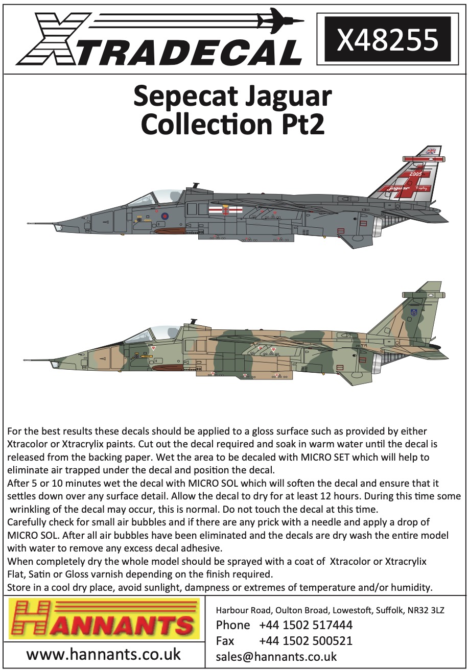 Decal 1/48 Sepecat Jaguar GR.1/GR.1A Part 2 (7) (Xtradecal)