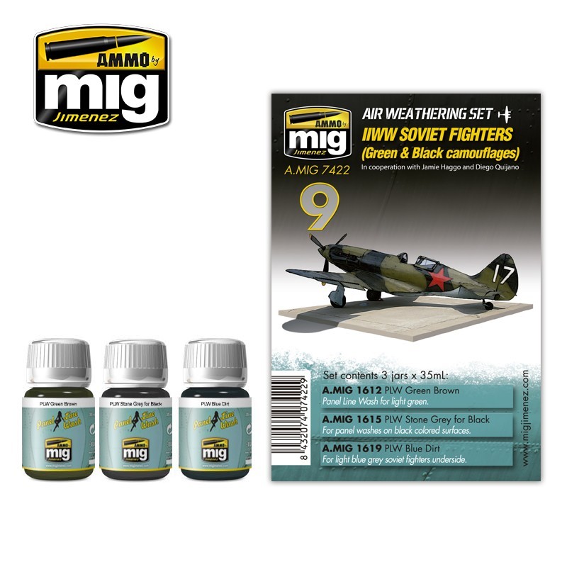 WWII Soviet Fighters (Green & Black Camouflages) (Ammo Mig)