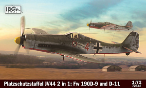 Model kit 1/72 2 in 1: Platzschutzstaffel JV44 (Focke-Wulf Fw-190D-9 and Fw-190D-11 Double kit) (IBG Models) (damage box)