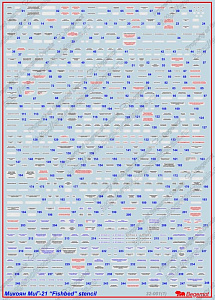 Decal 1/32 Mikoyan MiG-21 Stencil Data (Begemot)