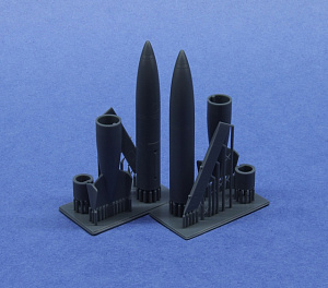 Additions (3D resin printing) 1/72 Mirage III fuel tanks 1300l.2 pcs. set (KepModels)