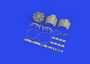 Additions (3D resin printing) 1/48 Nakajima A6M2-N Rufe engine complete (designed to be used with Eduard kits) 