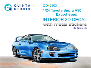 Toyota Supra A80 Export-spec 3D-Printed & coloured Interior on decal paper (Tamiya) (with metal sticker parts)