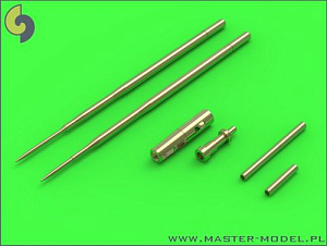 Aircraft guns (brass) 1/48 Mikoyan MiG-17A/MiG-17P/MiG-17F (Fresco A, B, C) - 37mm and 23mm gun barrels set & Pitot Tubes