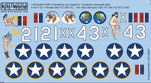 Decal 1/48 Curtiss P-40's (Kits-World)