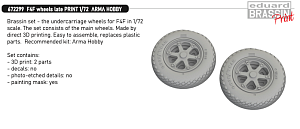 Additions (3D resin printing) 1/72 Grumman F4F Wildcat wheels late 3D-Printed (designed to be used with Arma Hobby kits) [F4F-4]