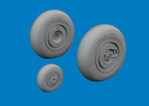 Additions (3D resin printing) 1/48 Henschel Hs-129B wheels 1/48 (designed to be used with Takom kits)