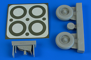 Additions (3D resin printing) 1/32 Douglas A-1J Skyraider wheels & paint masks (designed to be used with Trumpeter kits)