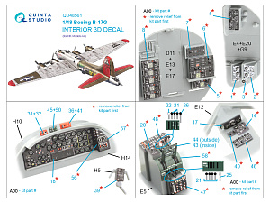 Boeing B-17G 3D-Printed & coloured Interior on decal paper (HK models)