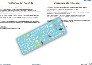 Decal 1/35 Pz.Kpfw. IV Ausf.E Operation Barbarossa (Colibri Decals)