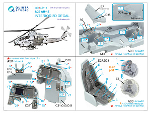 AH-1Z 3D-Printed & coloured Interior on decal paper (Academy) (with 3D-printed resin parts)