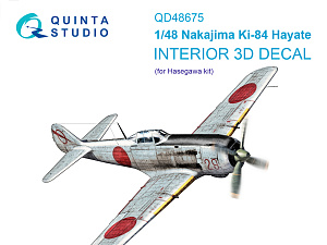 Nakajima Ki-84 Hayate 3D-Printed & coloured Interior on decal paper (Hasegawa)