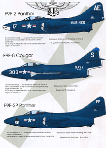 Decal 1/72 Grumman Panthers & Cougars (Blackbird Models)